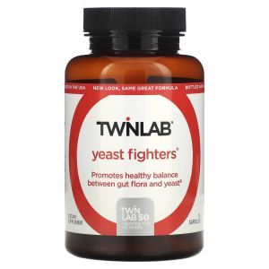 Дрожжи очищающие, Yeast Fighters, Twinlab, пребиотики и пробиотики для здоровья кишечника и пищеварения, 75 капсул