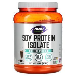 Изолят соевого протеина, Soy Protein Isolate, Now Foods, Sports, порошок, сливочный шоколад, 907 г
