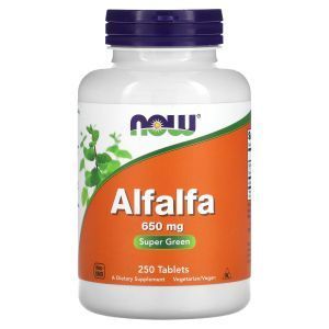 Люцерна, Alfalfa, Now Foods, 650 мг, 250 таблеток
