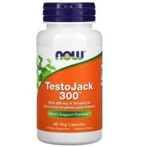 Тонгкат али, TestoJack 300, Now Foods, репродуктивное здоровье мужчин, 300 мг, 60 вегетарианских капсул
