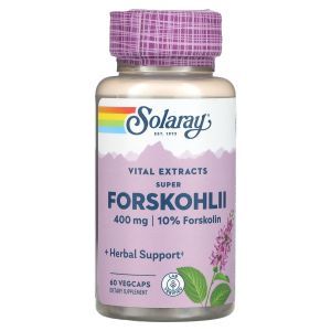 Форсколин, Super Forskohlii, Solaray, экстракт корня, 400 мг, 60 капсул