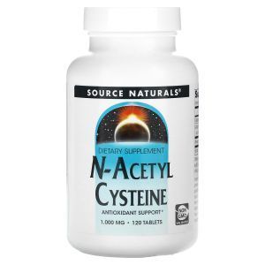 Ацетилцистеин, N-Acetyl Cysteine, Source Naturals, 1000 мг, 120 таб.