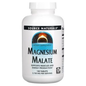 Магний малат, Magnesium Malate, Source Naturals, 180 таблеток