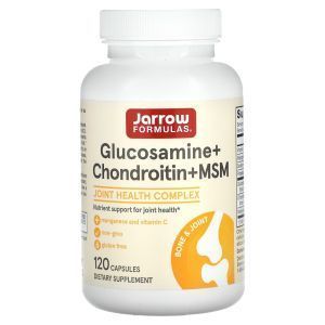 Глюкозамин Хондроитин и метилсульфонилметана, Glucosamine + Chondroitin + MSM, Jarrow Formulas, 120 капсул