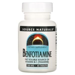 Benfotiamin, tabiiy manbalar, 150 mg, 60 tabletka