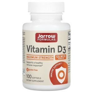 Витамин Д3, Vitamin D3, Jarrow Formulas, 5000 МЕ, 100 капсул