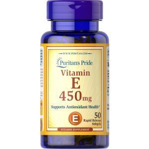 Vitamin E, Vitamin E, Puritan's Pride, 450 mg, 50 kapsula