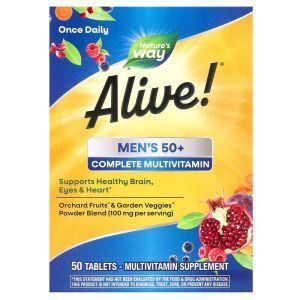 Мультивитамины для мужчин старше 50 лет, Alive! Men's 50+, Nature's Way, 50 таблеток

