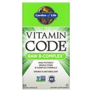 Сырые Витамины, Raw B-комплекс, Garden of Life, Vitamin Code, 60 капсул