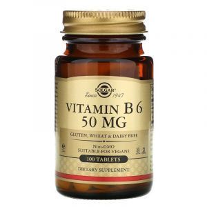 Vitamin B6, Vitamin B6, Solgar, 50 mg, 100 Tabletka