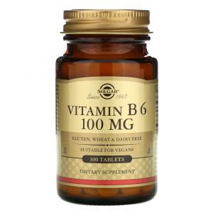 Vitamin B6, Vitamin B6, Solgar, 100 mg, 100 Tabletka