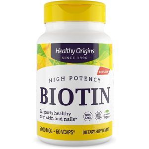 Биотин, Biotin, Healthy Origins, 5000 мкг, 60 капсул