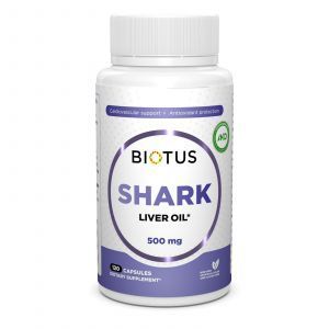 Рыбий жир из печени акулы, Shark Liver Oil, Biotus, 120 капсул