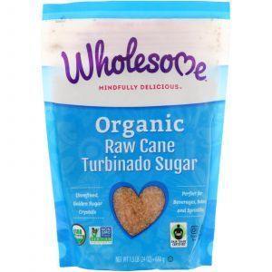  Турбинадо, тростниковый сахар, Turbinado, Raw Cane Sugar, Wholesome Sweeteners, Inc., 680 г