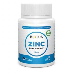 Цинк бисглицинат, Zinc Bisglycinate, Biotus, 15 мг, 60 капсул