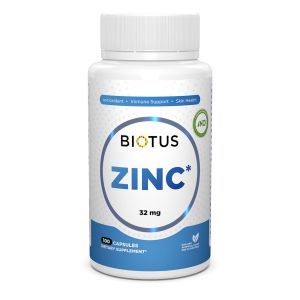 Цинк, Zinc, Biotus, 32 мг, 100 капсул
